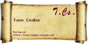 Tuss Csaba névjegykártya